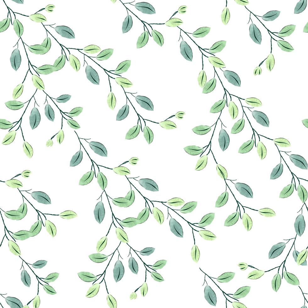 Repeat seamless pattern with watercolor style and nature concept vector