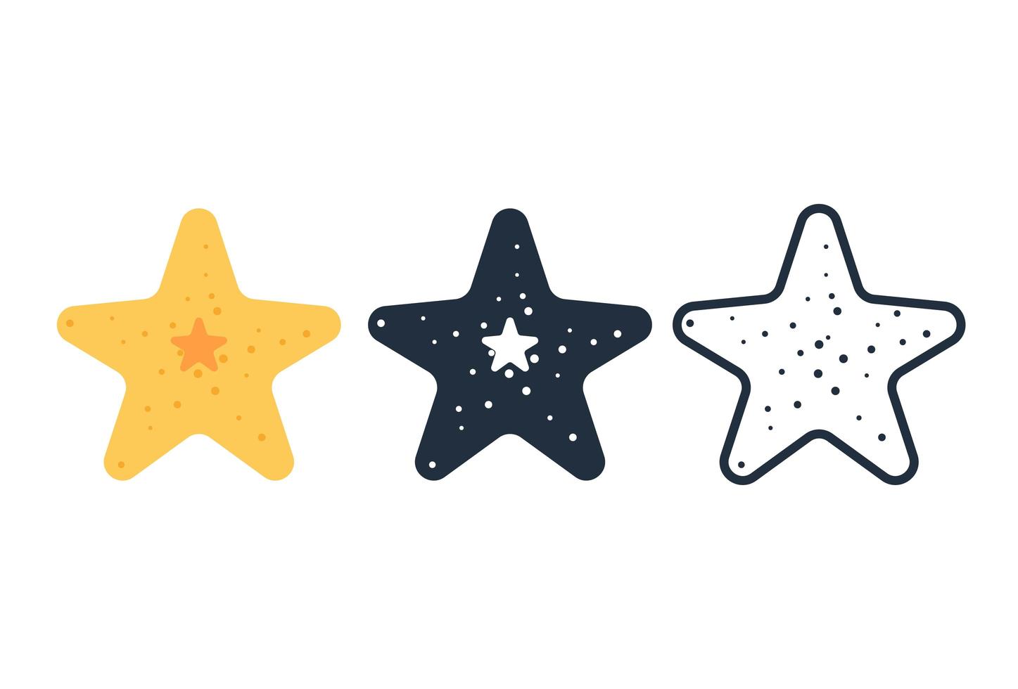 Cute starfish icon set vector