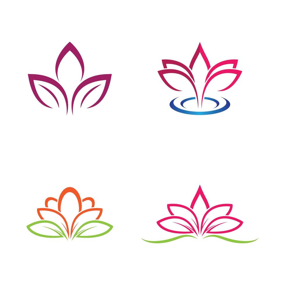 Beauty lotus logo set vector