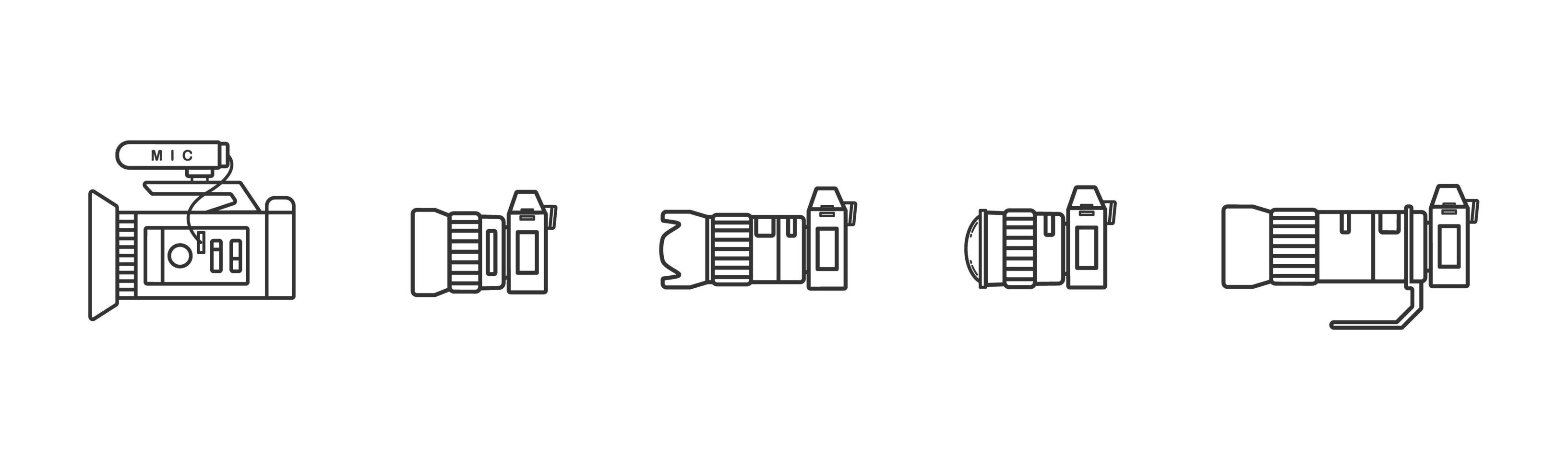 Camera icon set vector