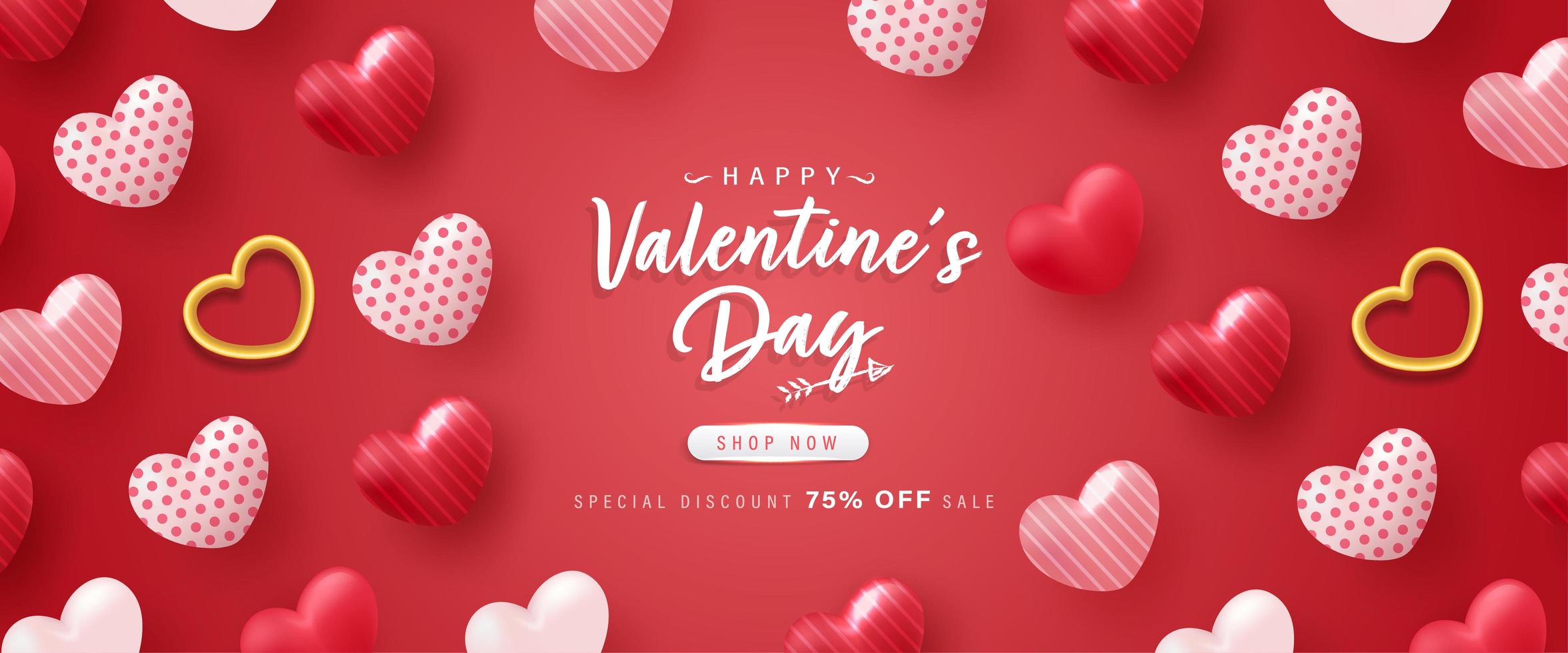 Happy Valentine Day background or banner with lovely elements. vector