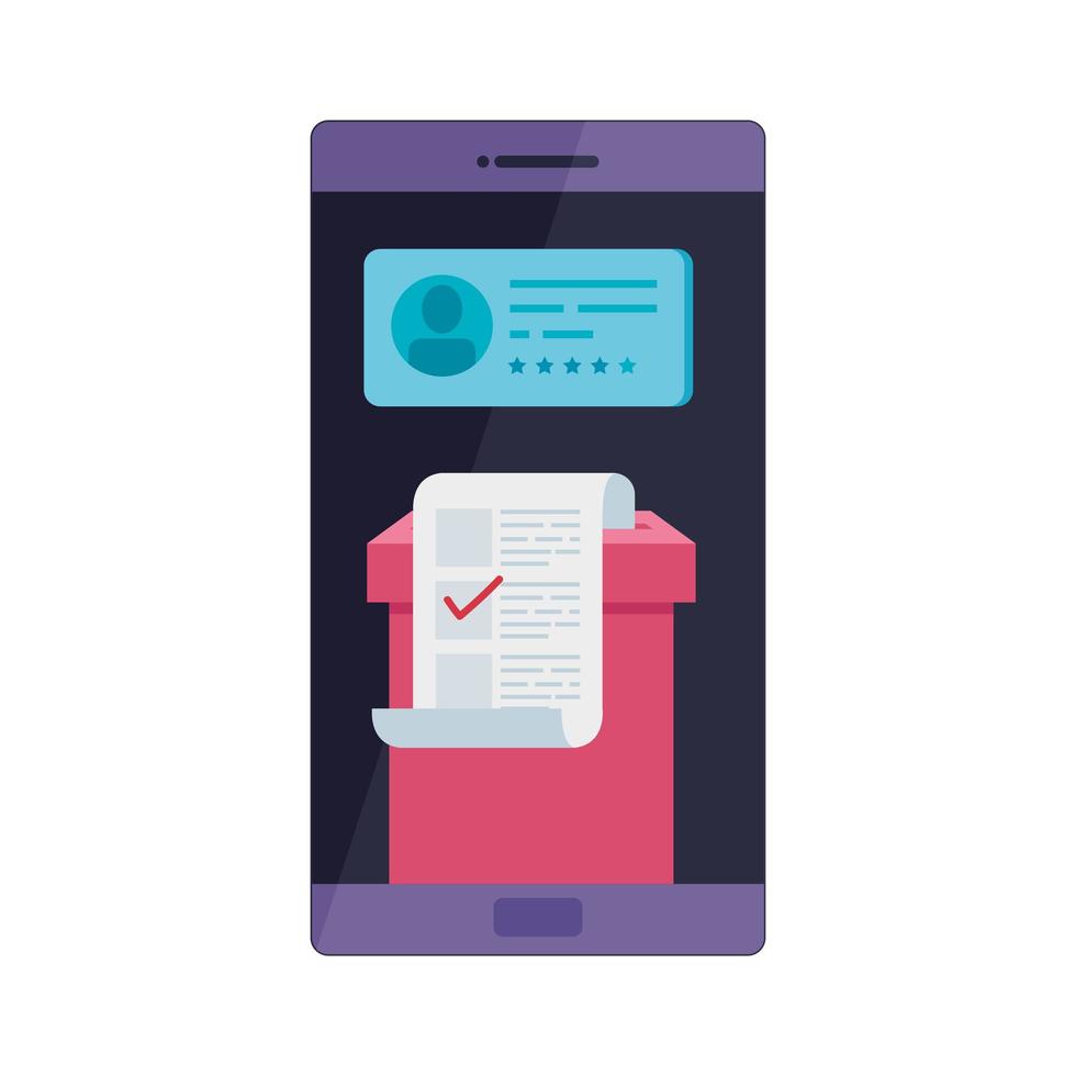 smartphone for vote online isolated icon vector