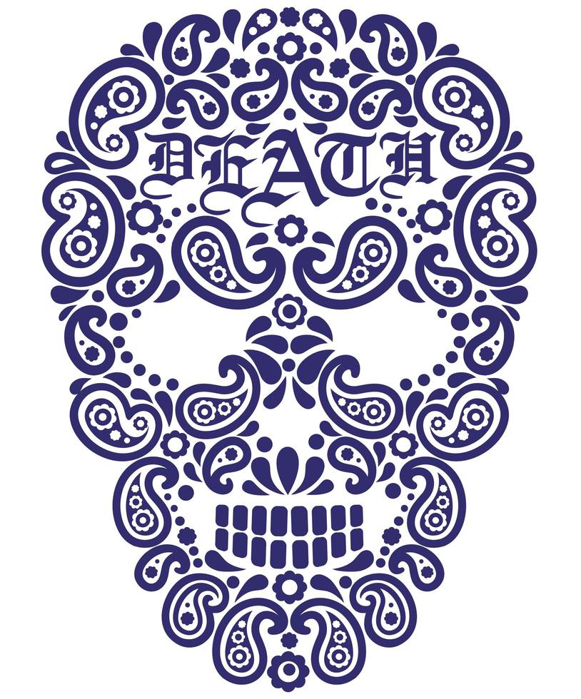 calavera con estampado paisley vector