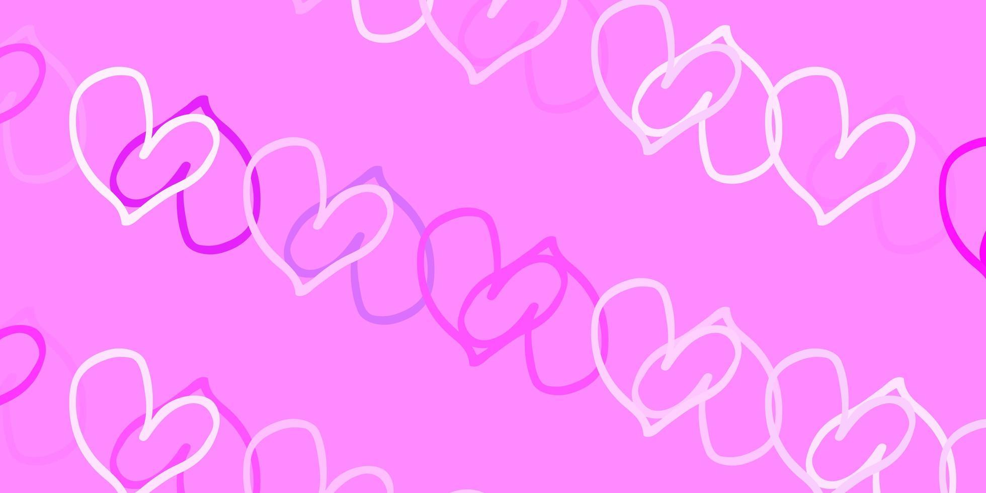 Light Purple vector background with Shining hearts.