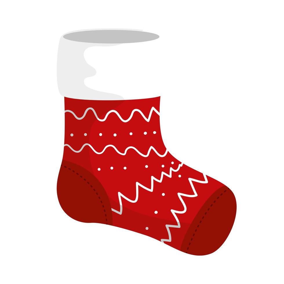 happy merry christmas santa sock decoration vector