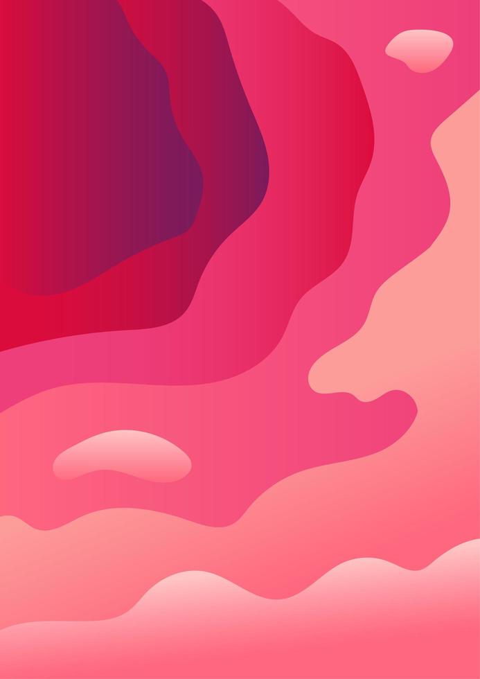 Abstract fluid waves pink background vector