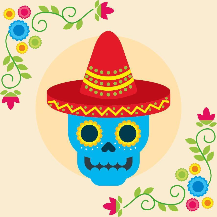 diseño de vector de calavera mexicana