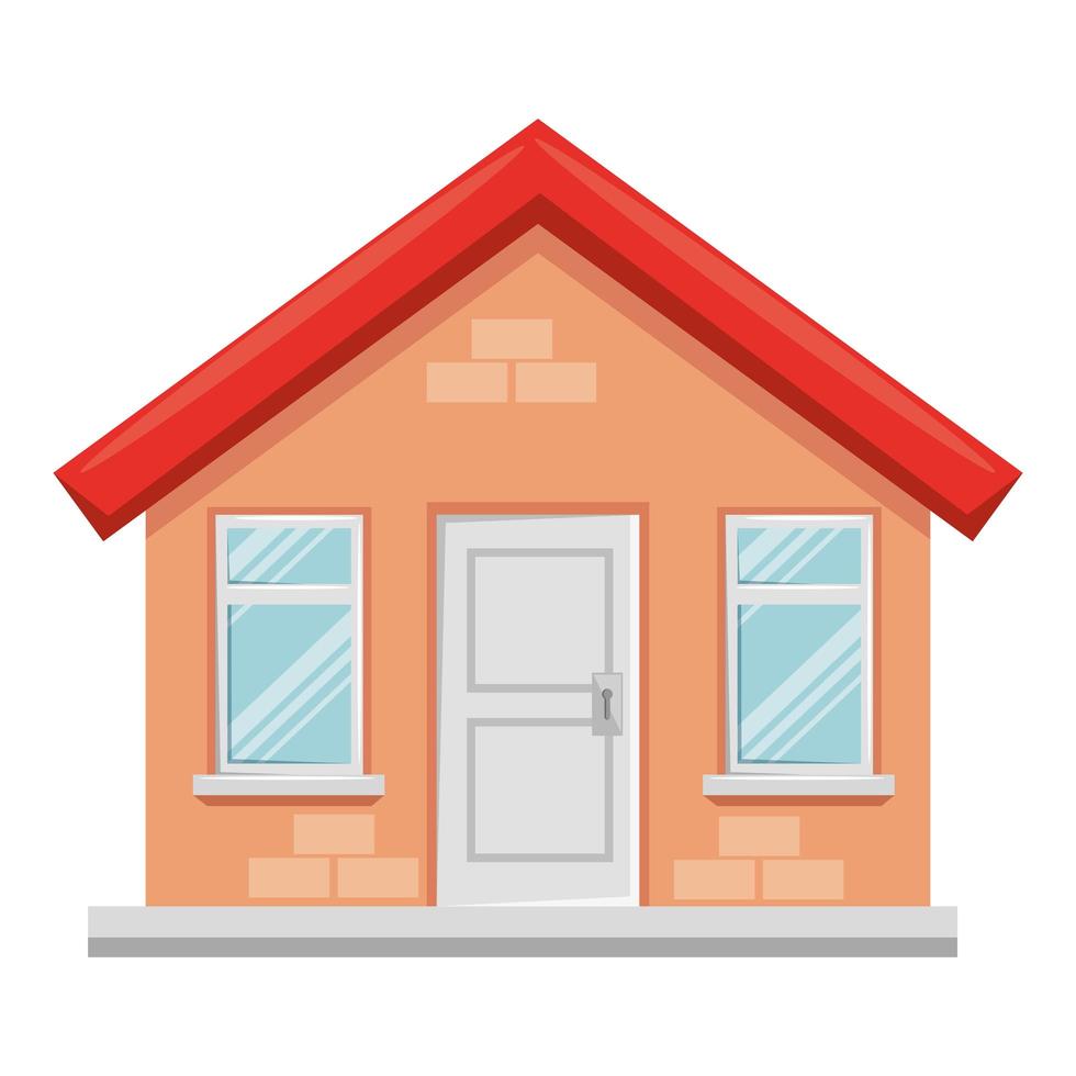 house building facade isolated icon vector