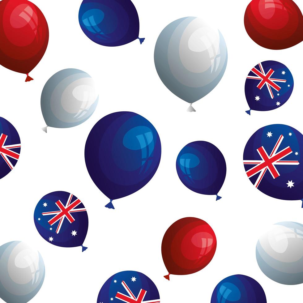 Fondo de globos de helio con bandera australia vector