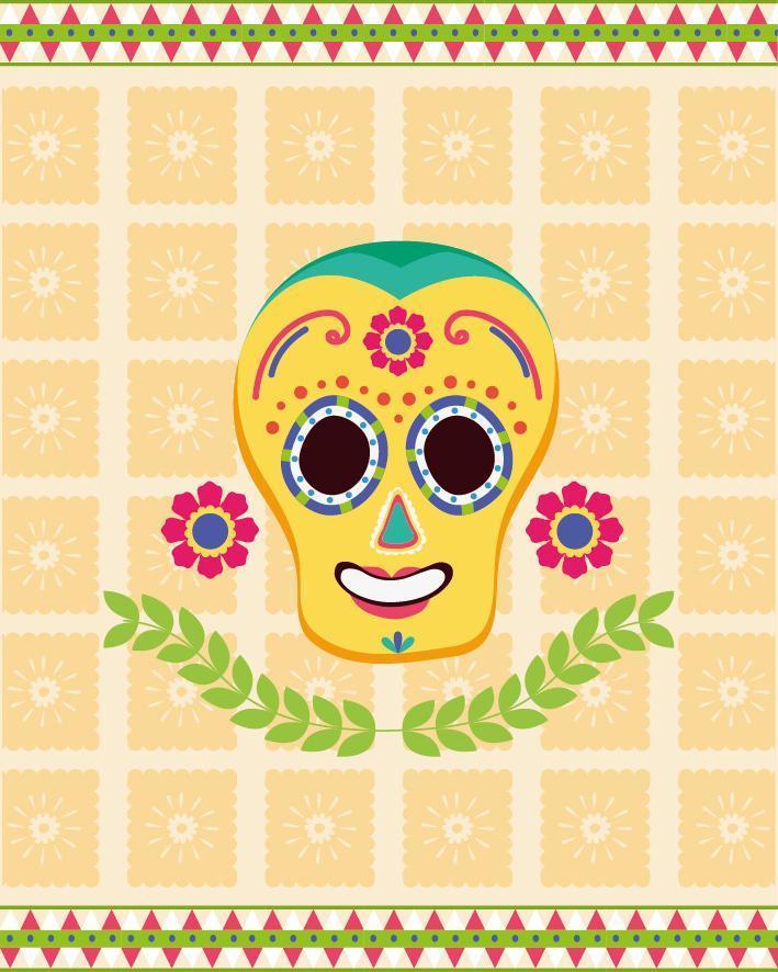 diseño de vector de calavera mexicana