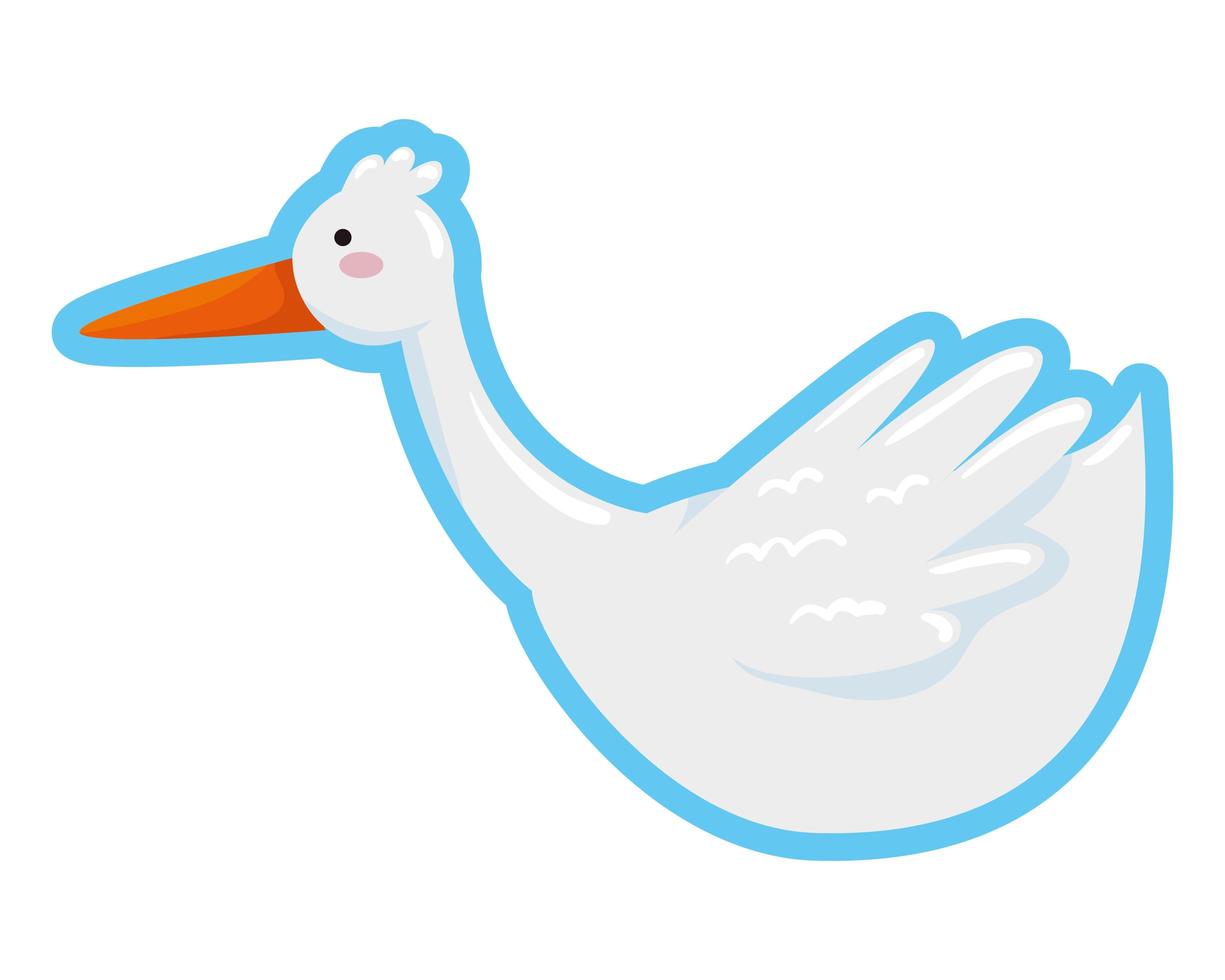 cute little stork bird icon vector