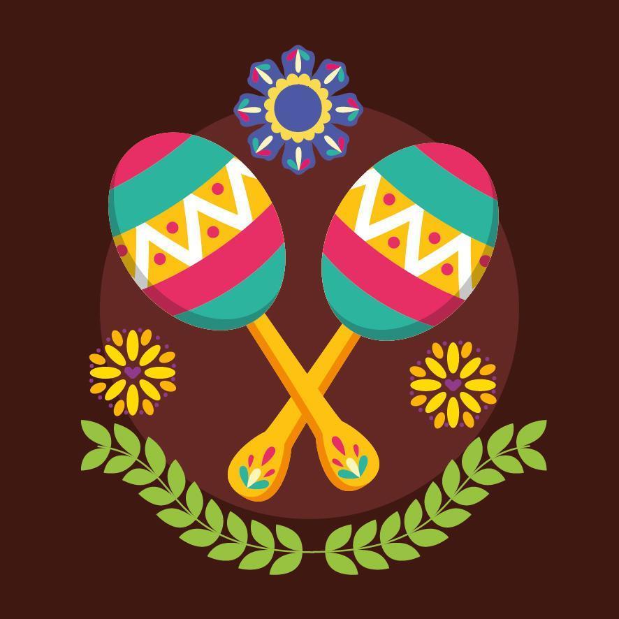 diseño vectorial de maracas mexicanas vector