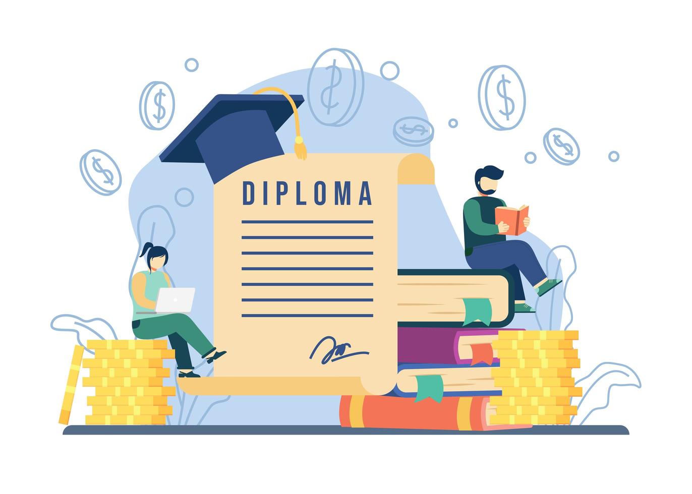 Scholarship landing page concept vector