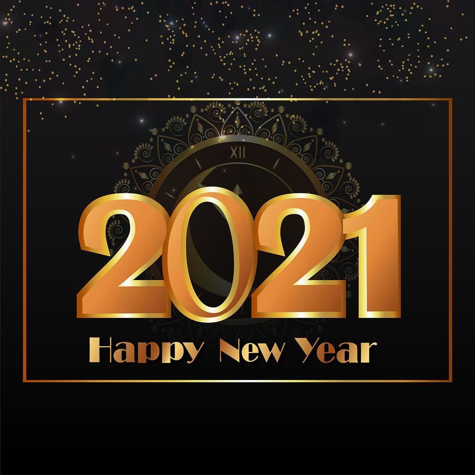 Glitter text effect for happy new year celebration vector