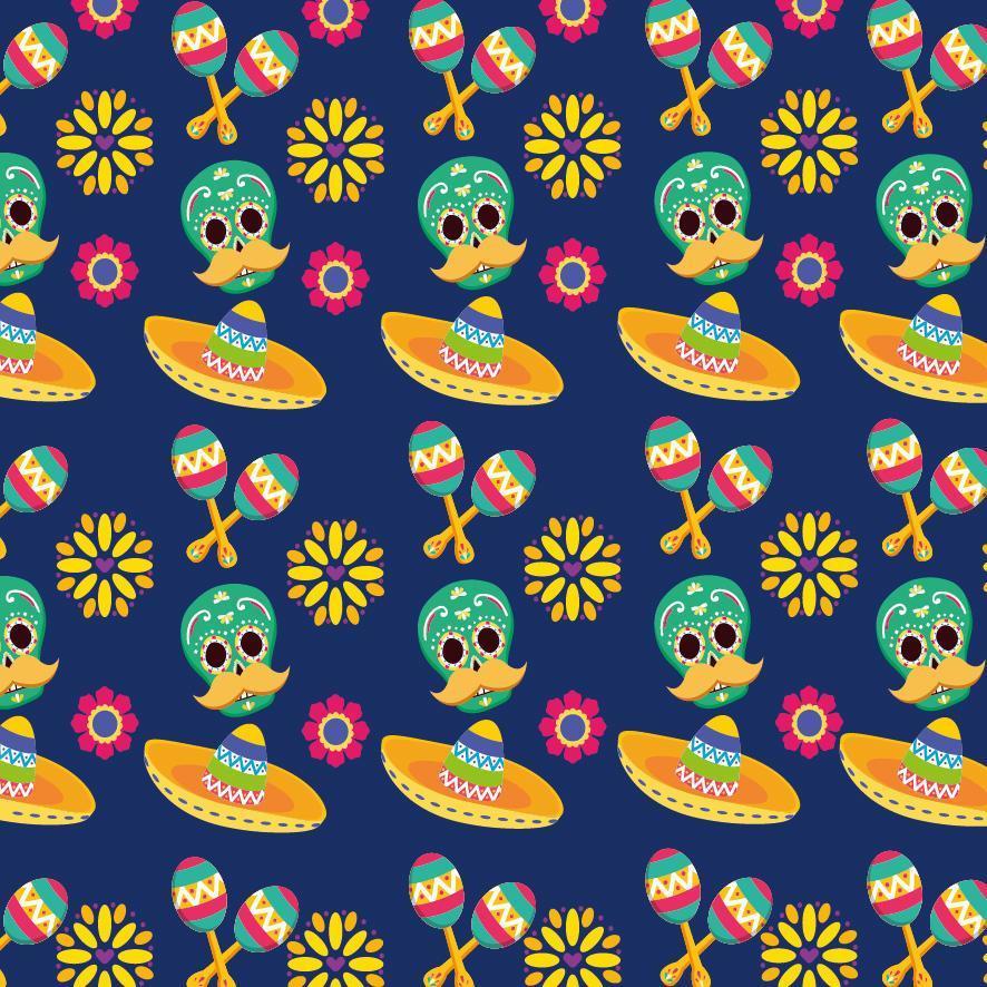 Mexican skulls pattern background vector