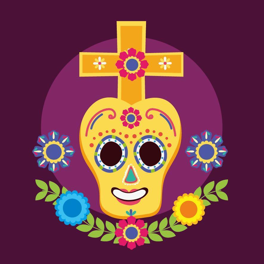 diseño de vector de calavera mexicana