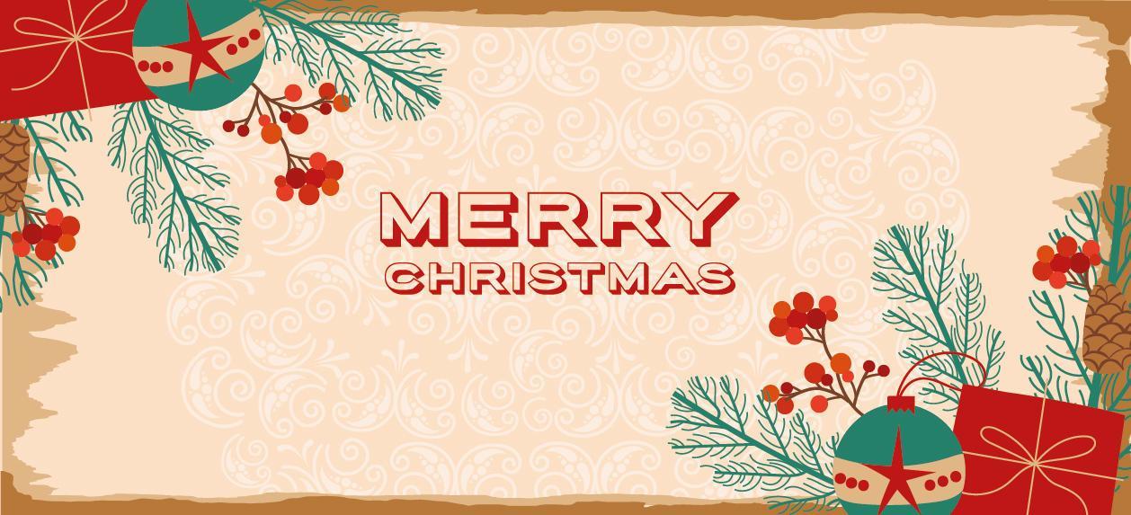 Merry Christmas vintage banner 1952544 Vector Art at Vecteezy