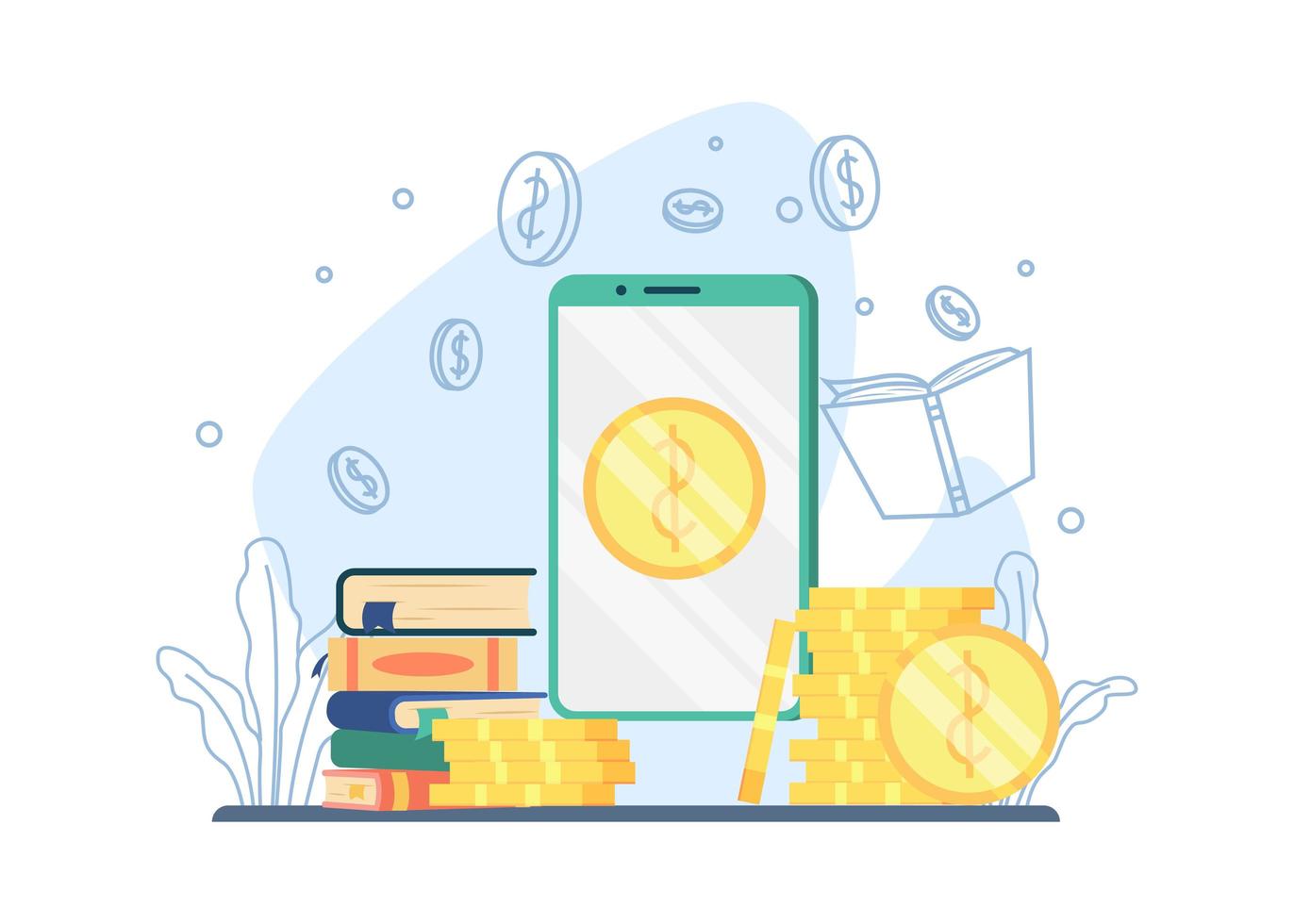 Online Payment for bookstore concept vector