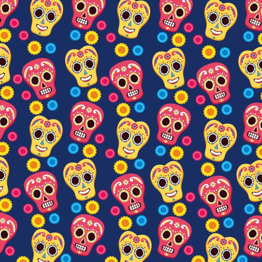 Fondo de patrón de calaveras mexicanas vector