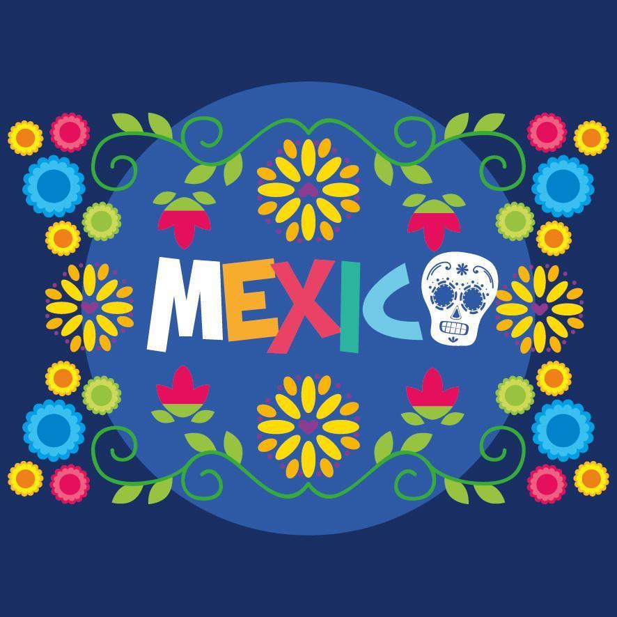 Mexican flowers and leaves vector design