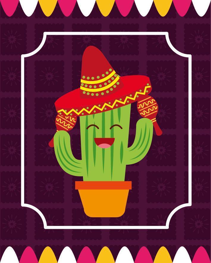 diseño de vector de cactus mexicano