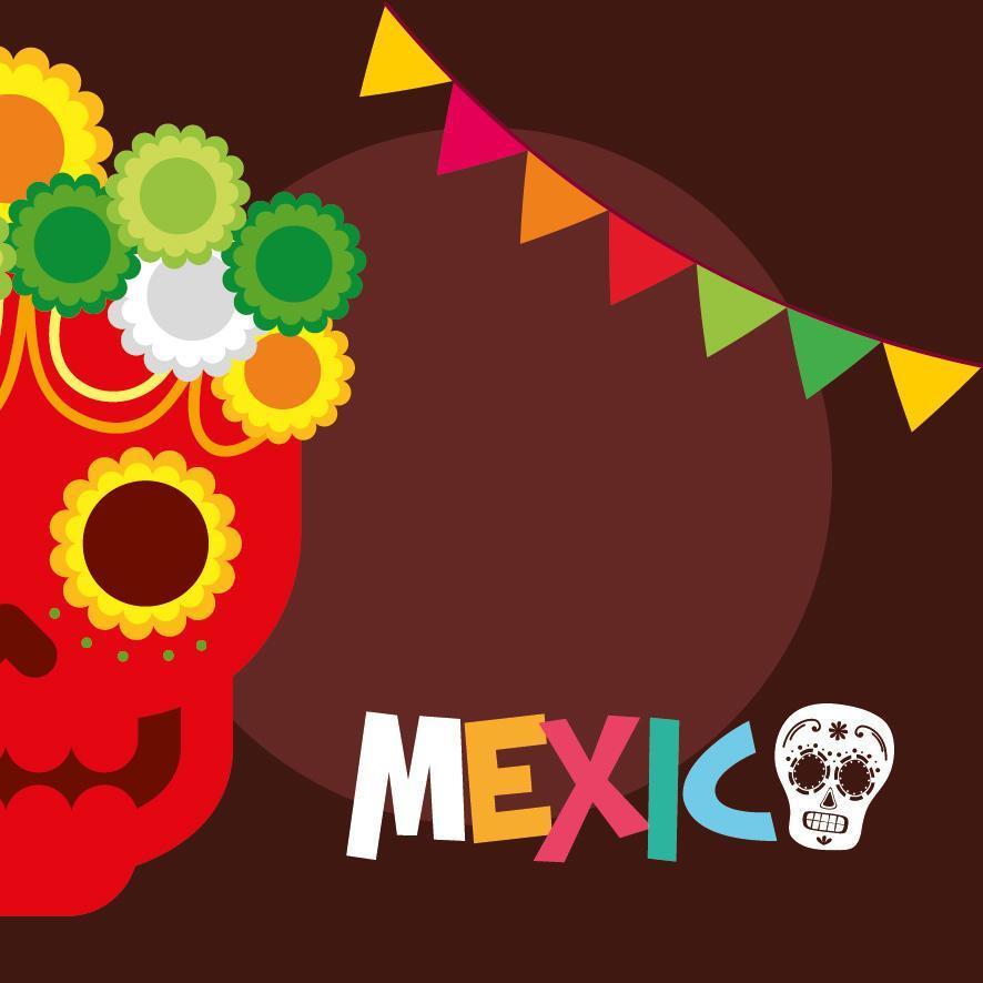 diseño de vector de calavera mexicana