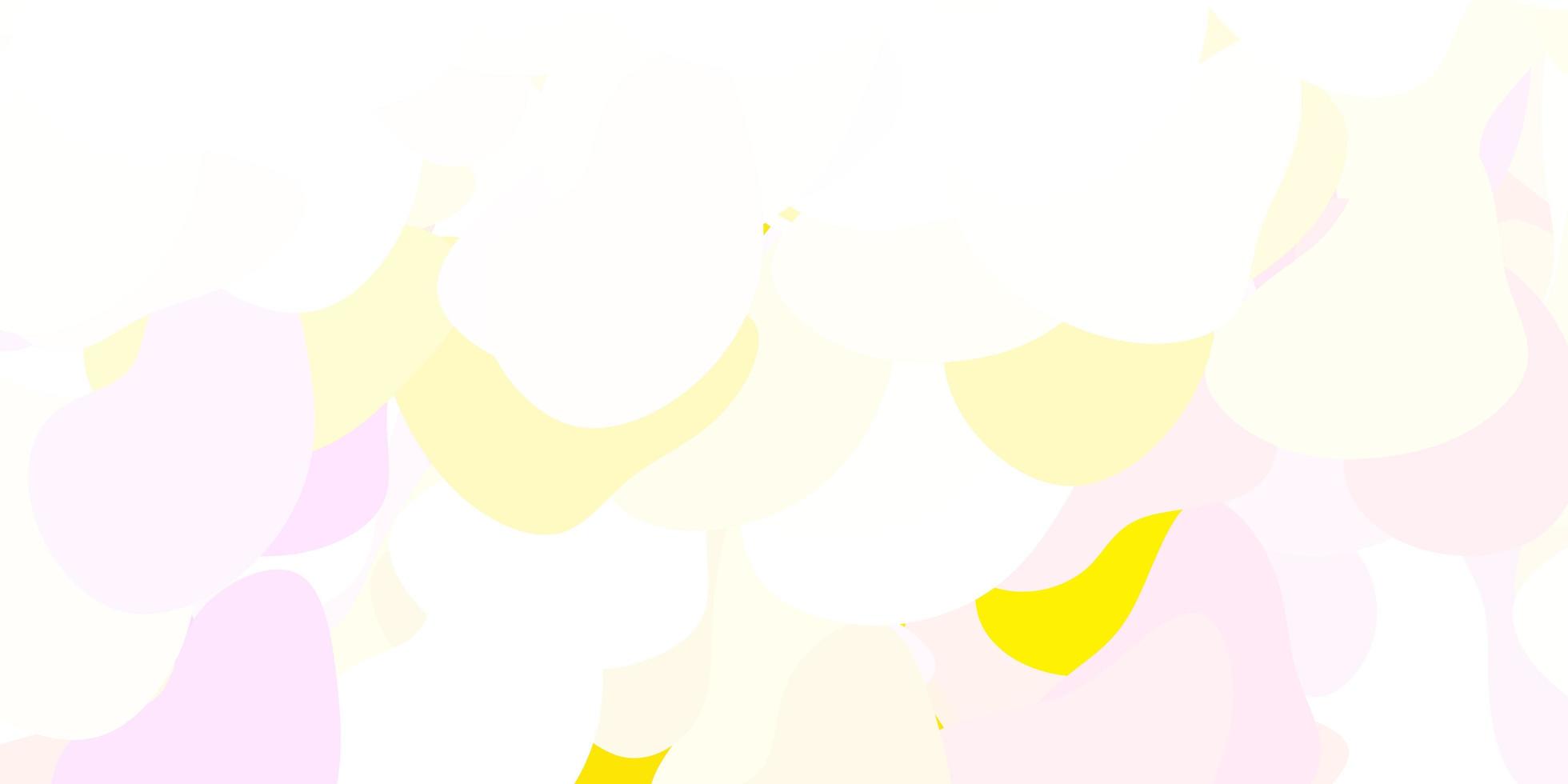 Light pink, yellow vector pattern with abstract shapes.