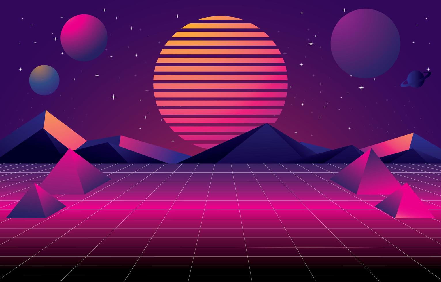 Classic Retro Futurism Background Concept vector