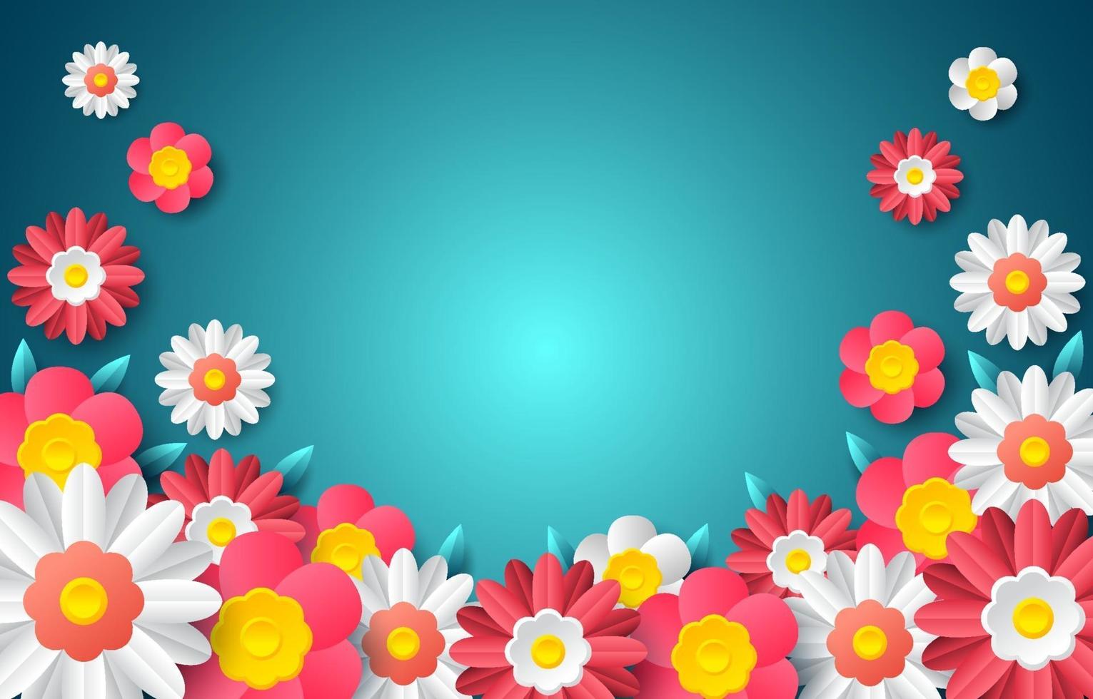 flores de colores con efecto dimensional vector