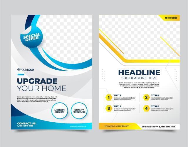 Business Flyer Template with Mockup vector