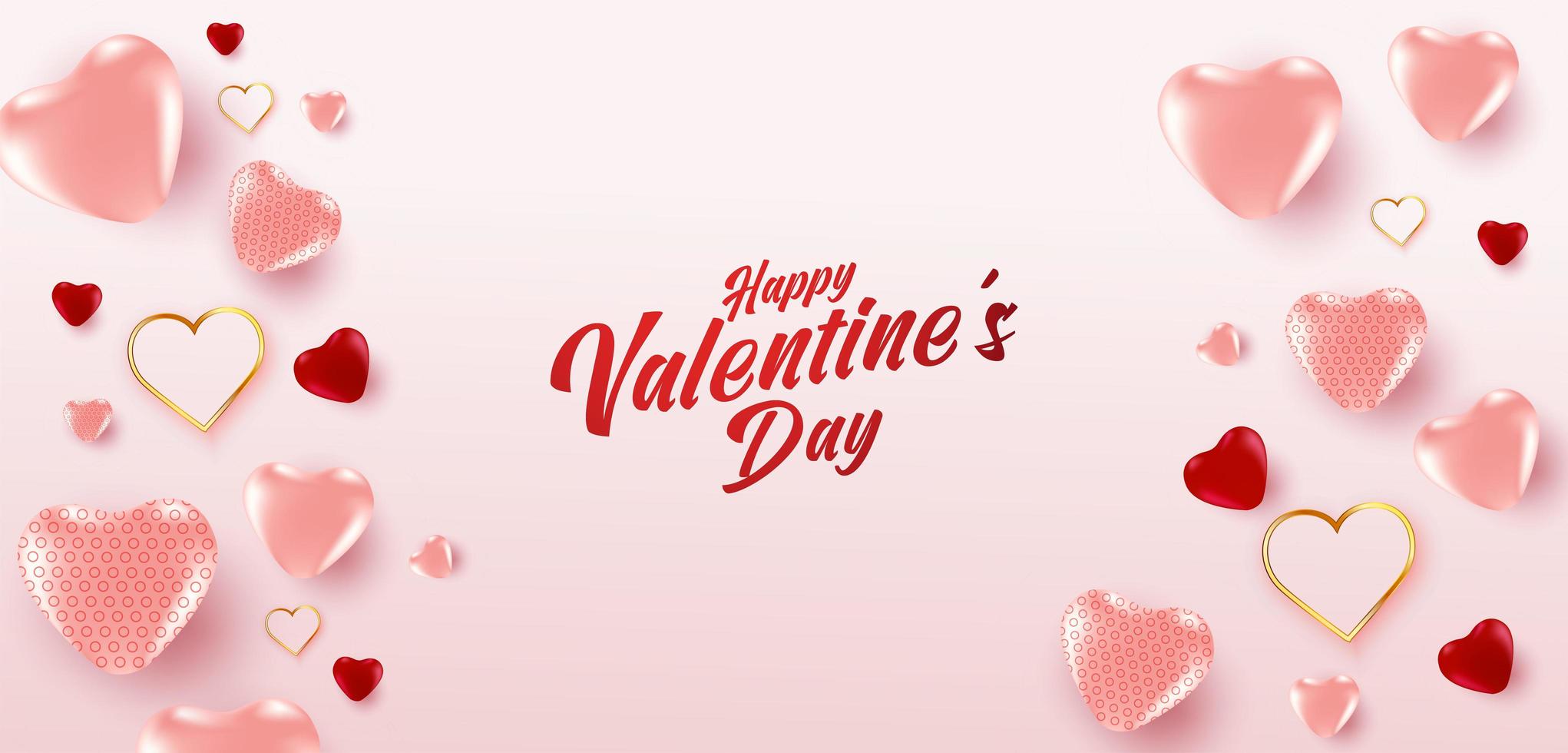 Valentine's day sale poster or banner with many sweet hearts and on pink color background. Promotion and shopping template or for love and valentine's day. vector