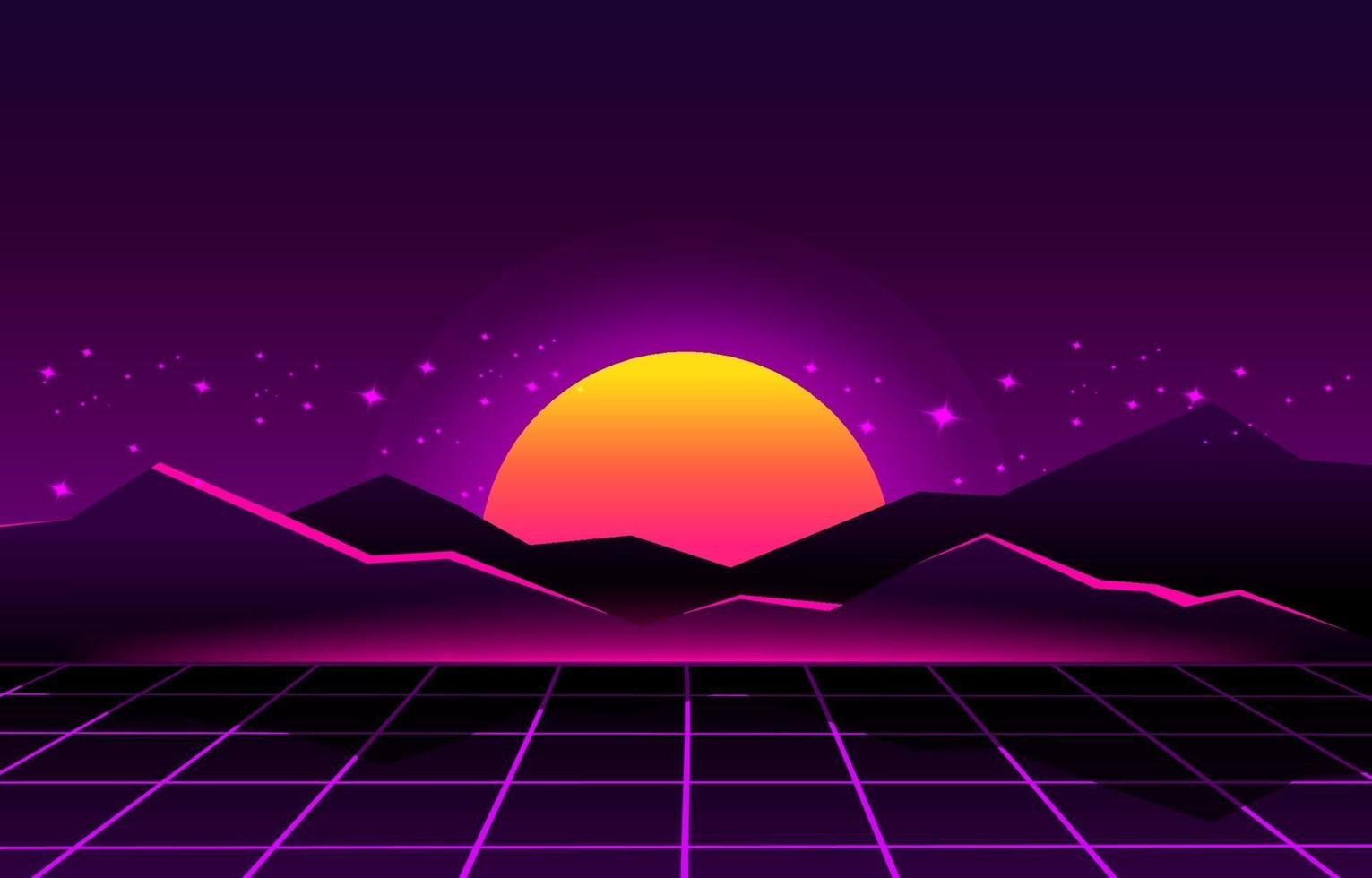 Abstract Retro Futuristic Background vector