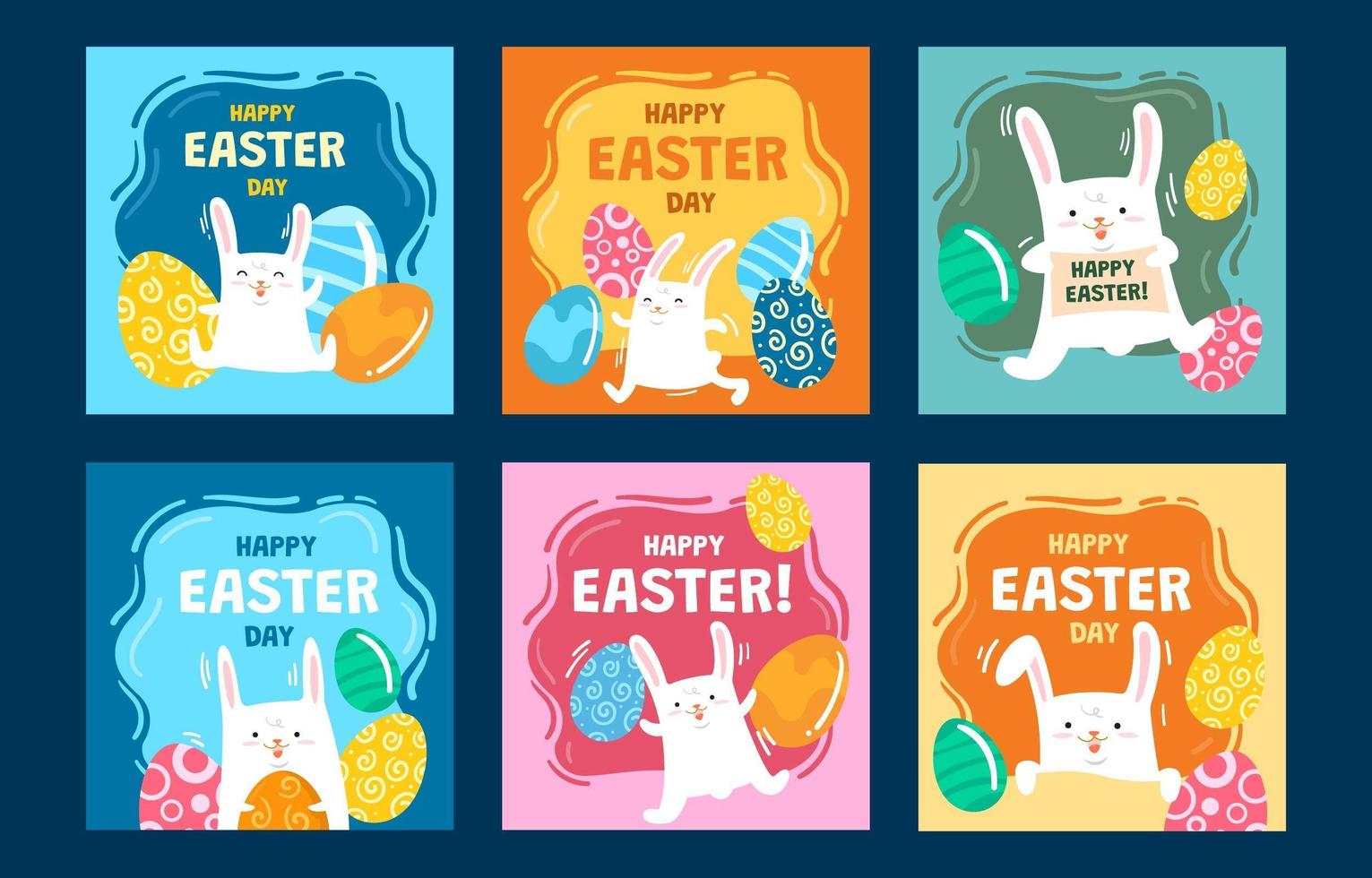 Easter Rabbit Social Media Post vector