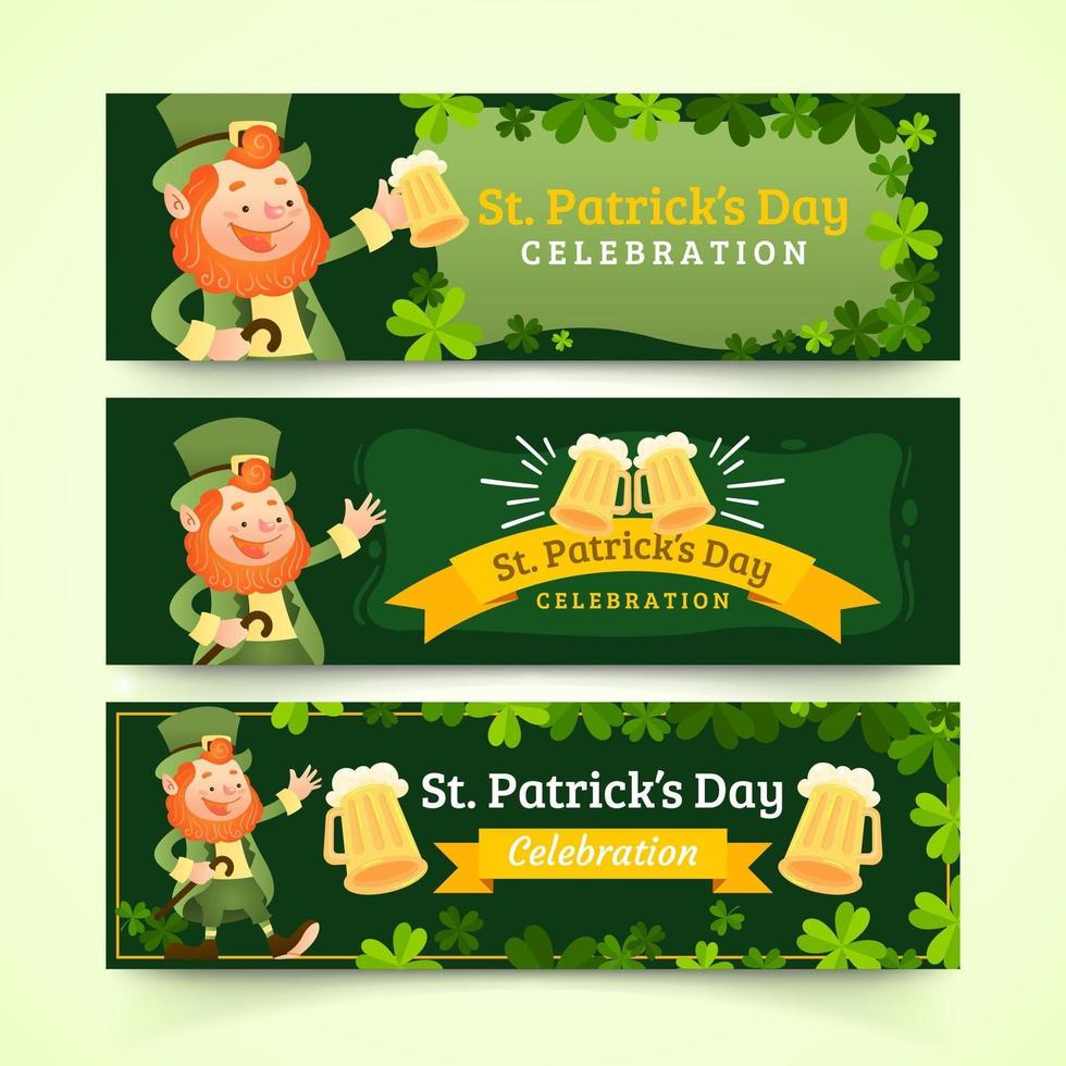 pancartas del día de san patricio vector