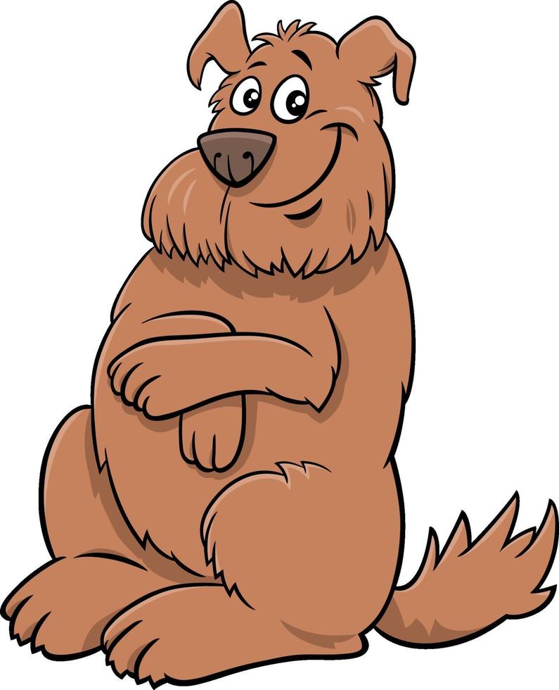 cartoon happy brown shaggy dog animal character vector