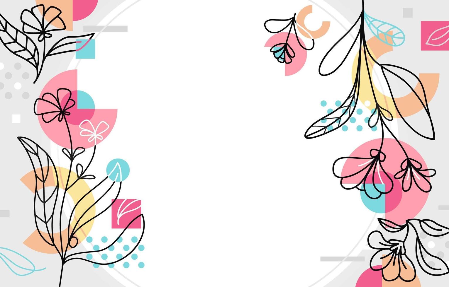 Memphis spring floral background vector