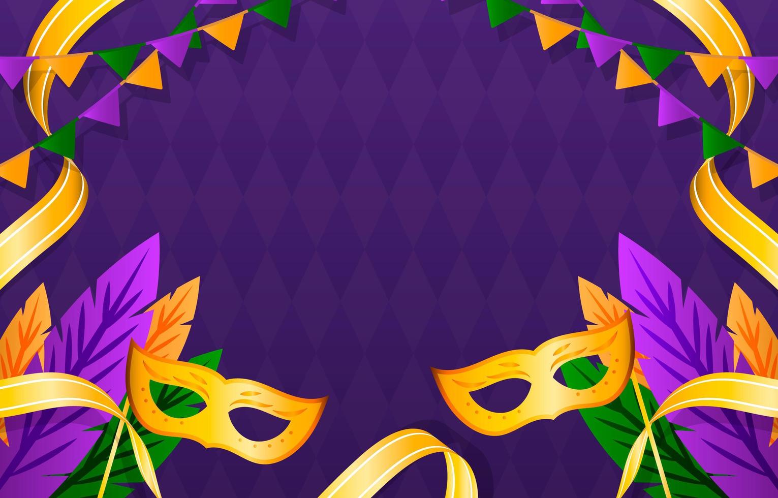 fiesta de mardi gras con fondo morado vector