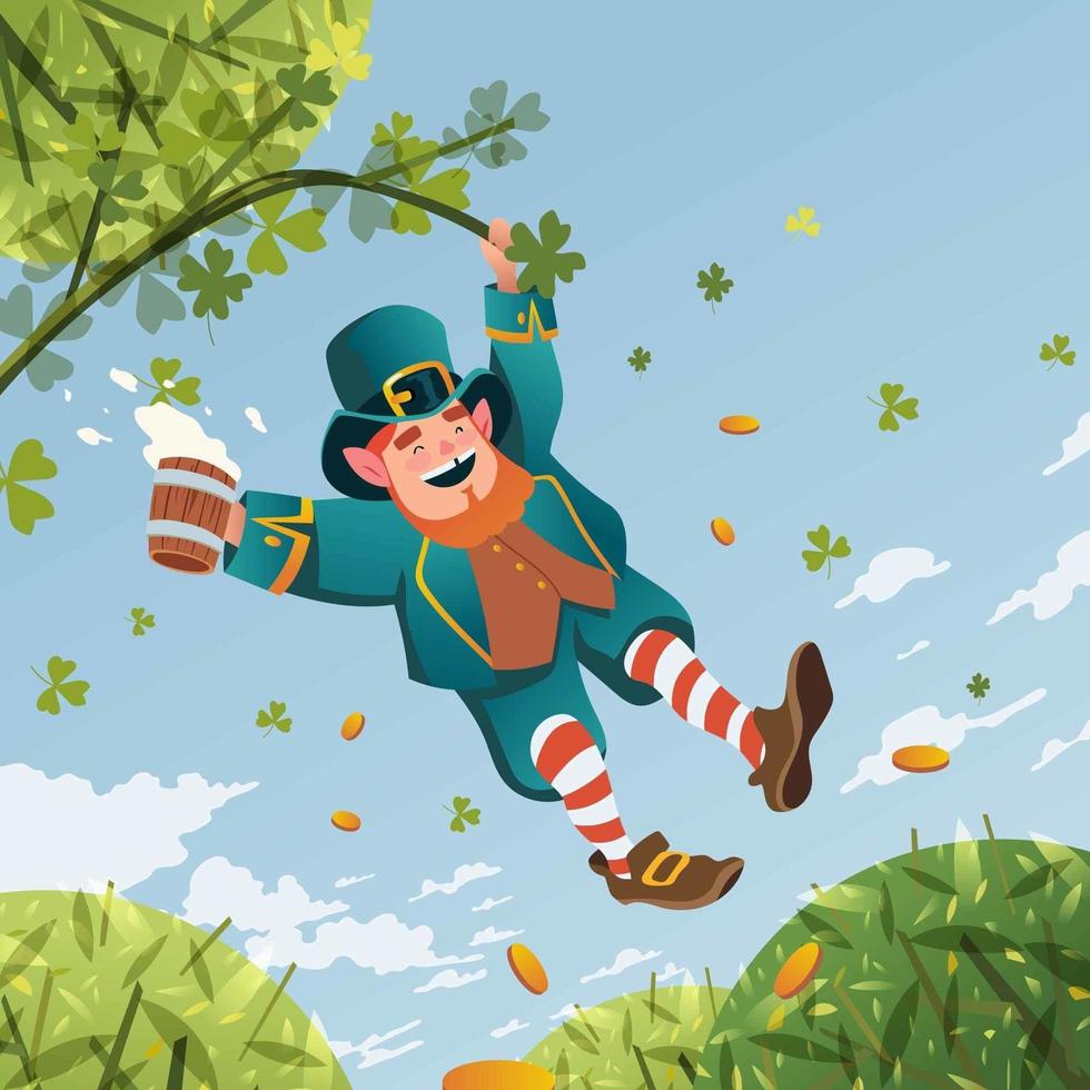 Cartoon Funny Leprechaun vector