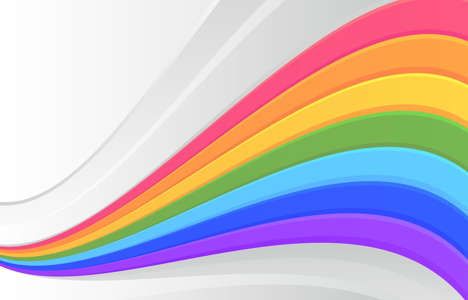 Rainbow Flow  and White Background vector