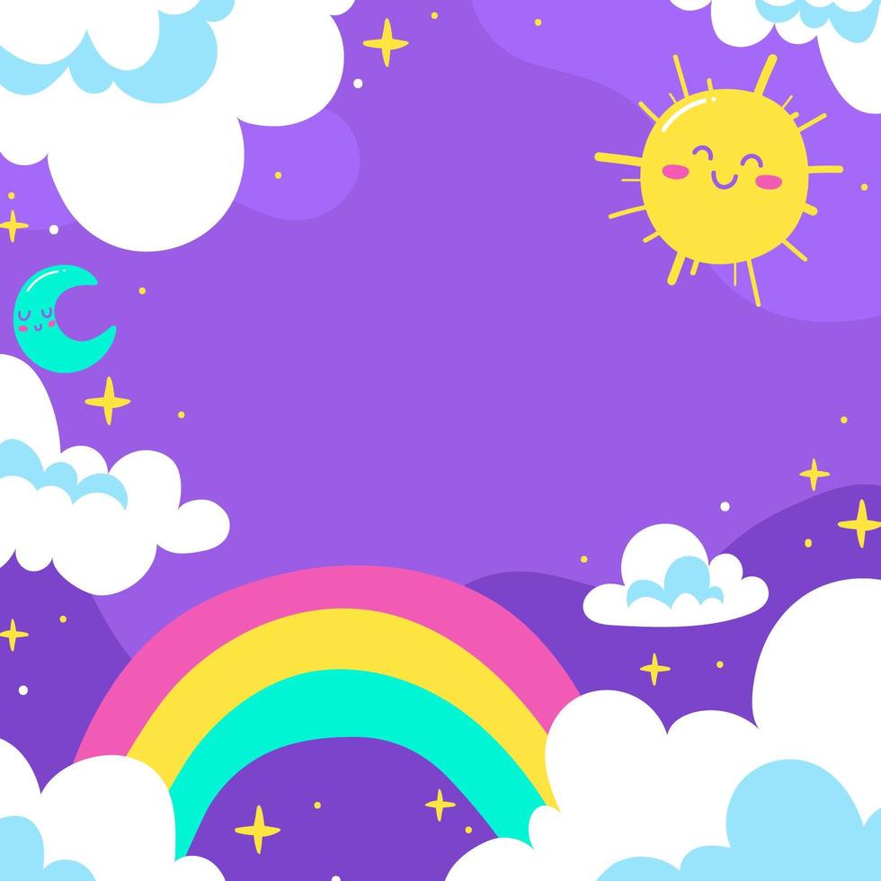 Cute Rainbow Background vector