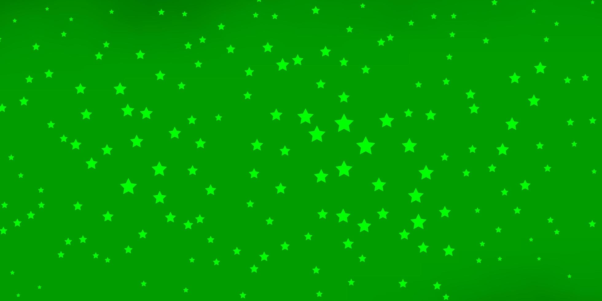 Dark Green vector layout with bright stars.