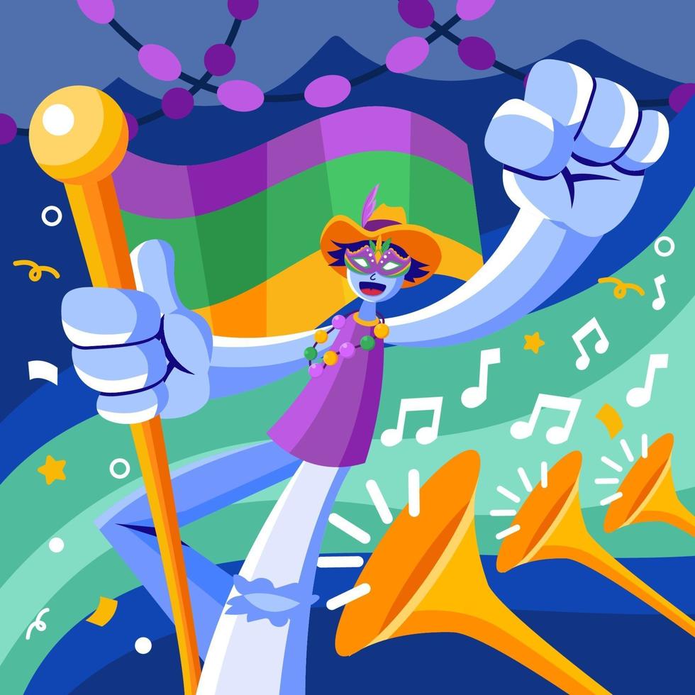 libertad celebrar mardi gras vector