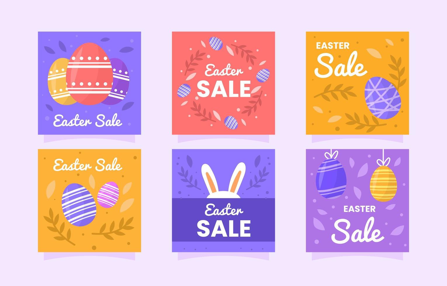Cute Easter Sale Social Media vector