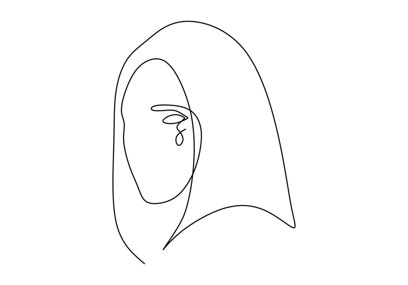 Continuous line drawing face abstract. Minimalism vector isolated on white background.