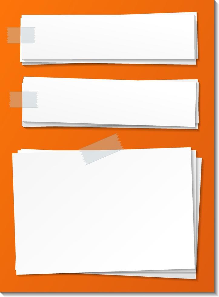 conjunto de plantilla de papel de nota adhesiva vacía vector