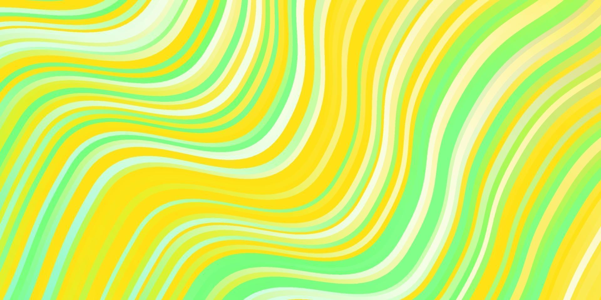 Light Green, Yellow vector pattern with curves.