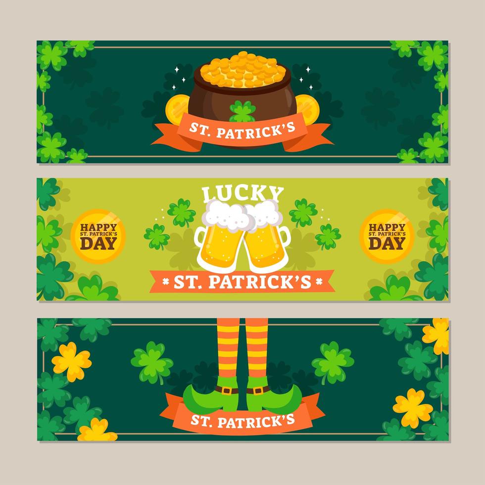 celebración de san patricio con temática de trébol vector