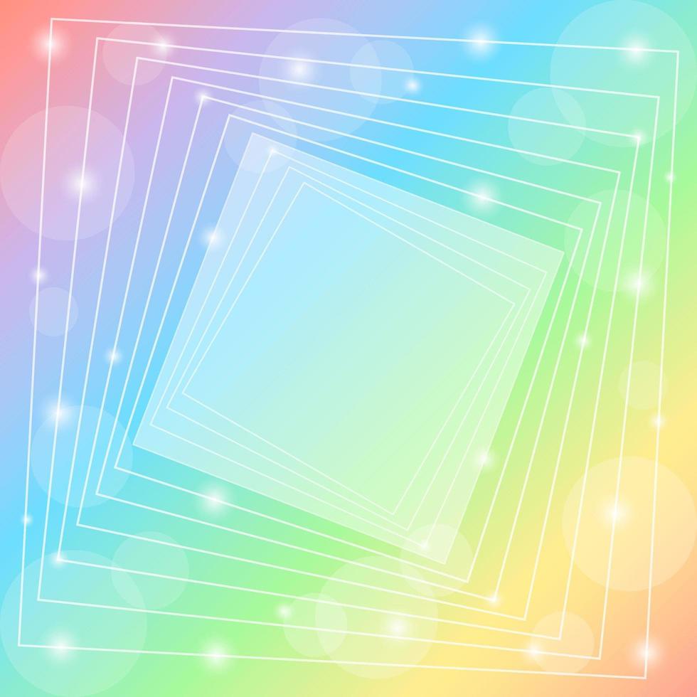 fondo de arco iris degradado con composición de patrón cuadrado vector