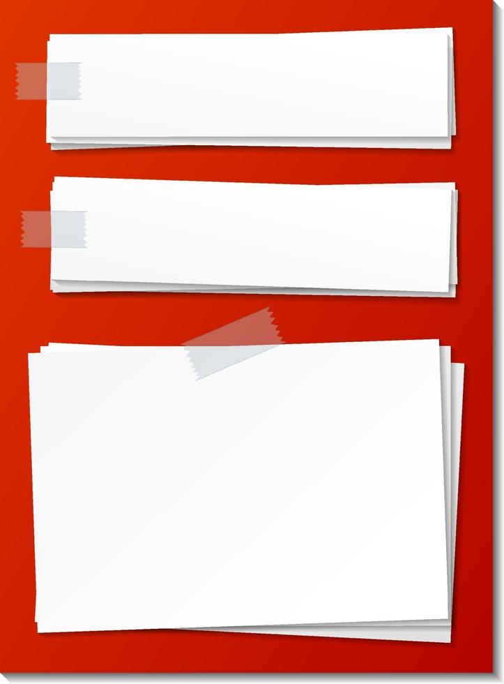 Set of empty sticky note paper template vector