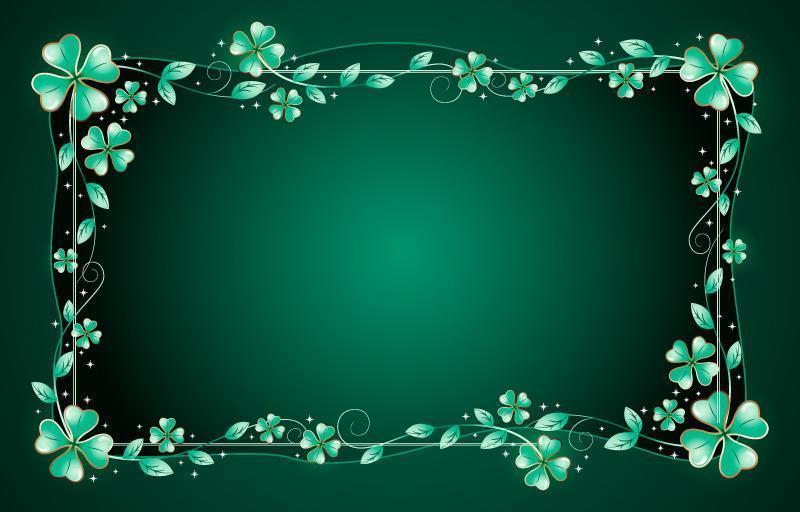 Sparkling Shamrock CLover Border vector